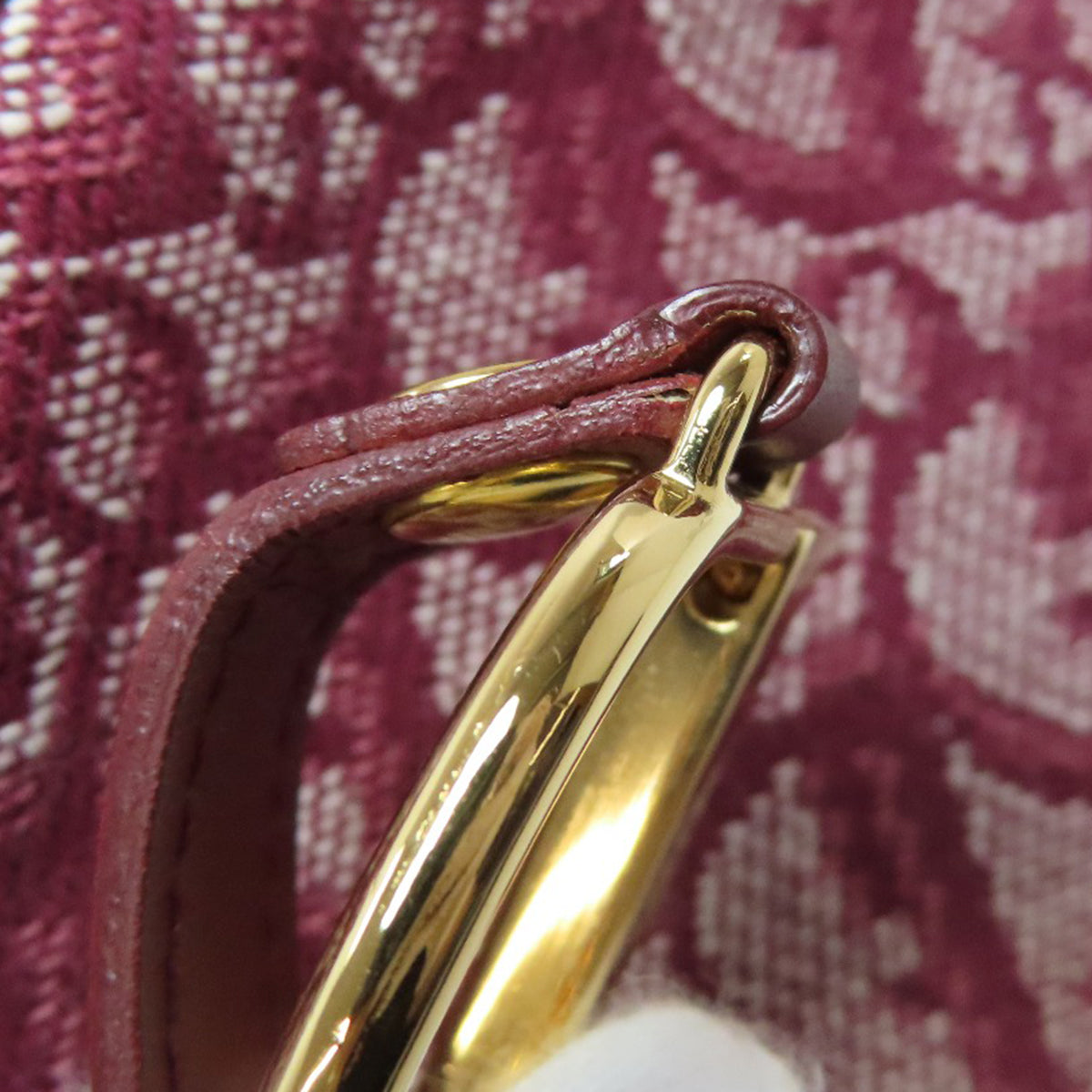 Christian Dior Coin Case Canvas Red Saddle Trotter Pattern Women
