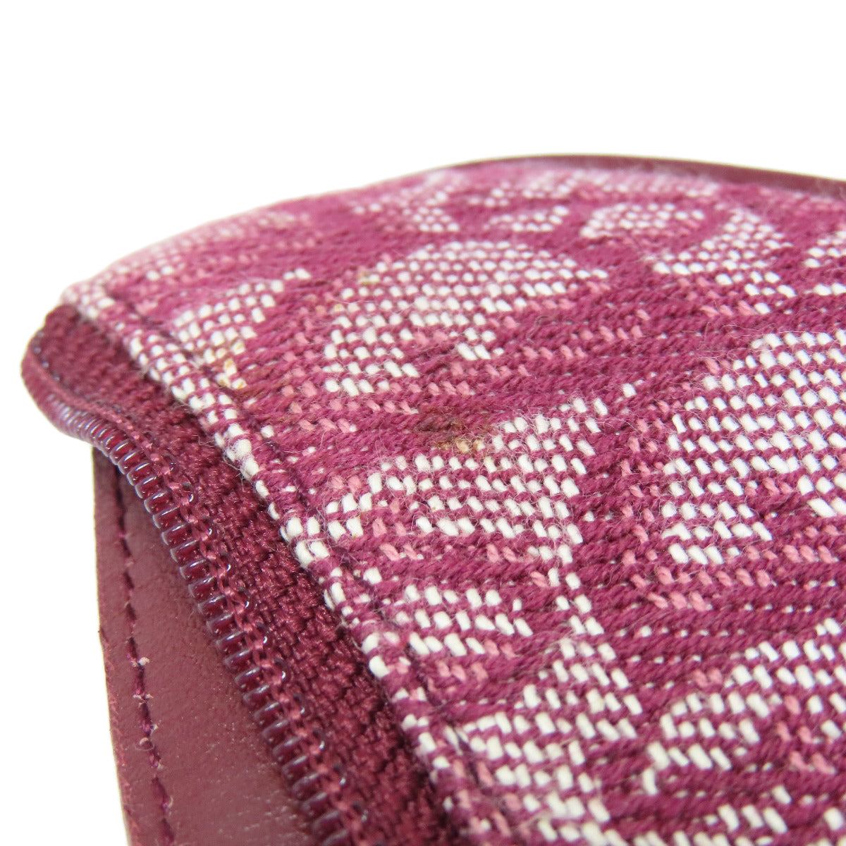 Christian Dior Coin Case Canvas Red Saddle Trotter Pattern Women