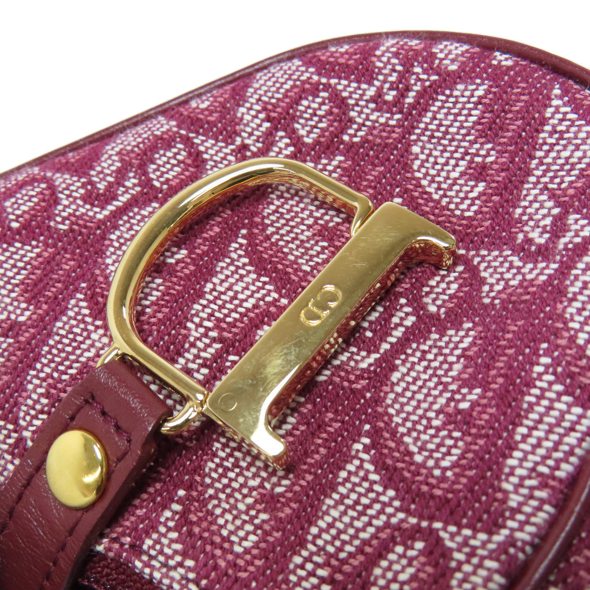 Christian Dior Coin Case Canvas Red Saddle Trotter Pattern Women
