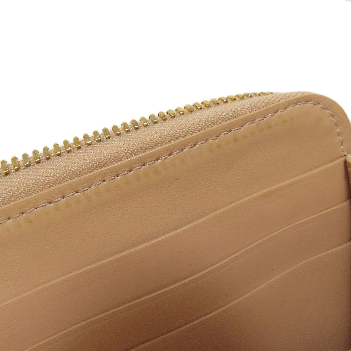 Bottegaveneta Long Wallet Purse Leather Beige Intrecciato Women