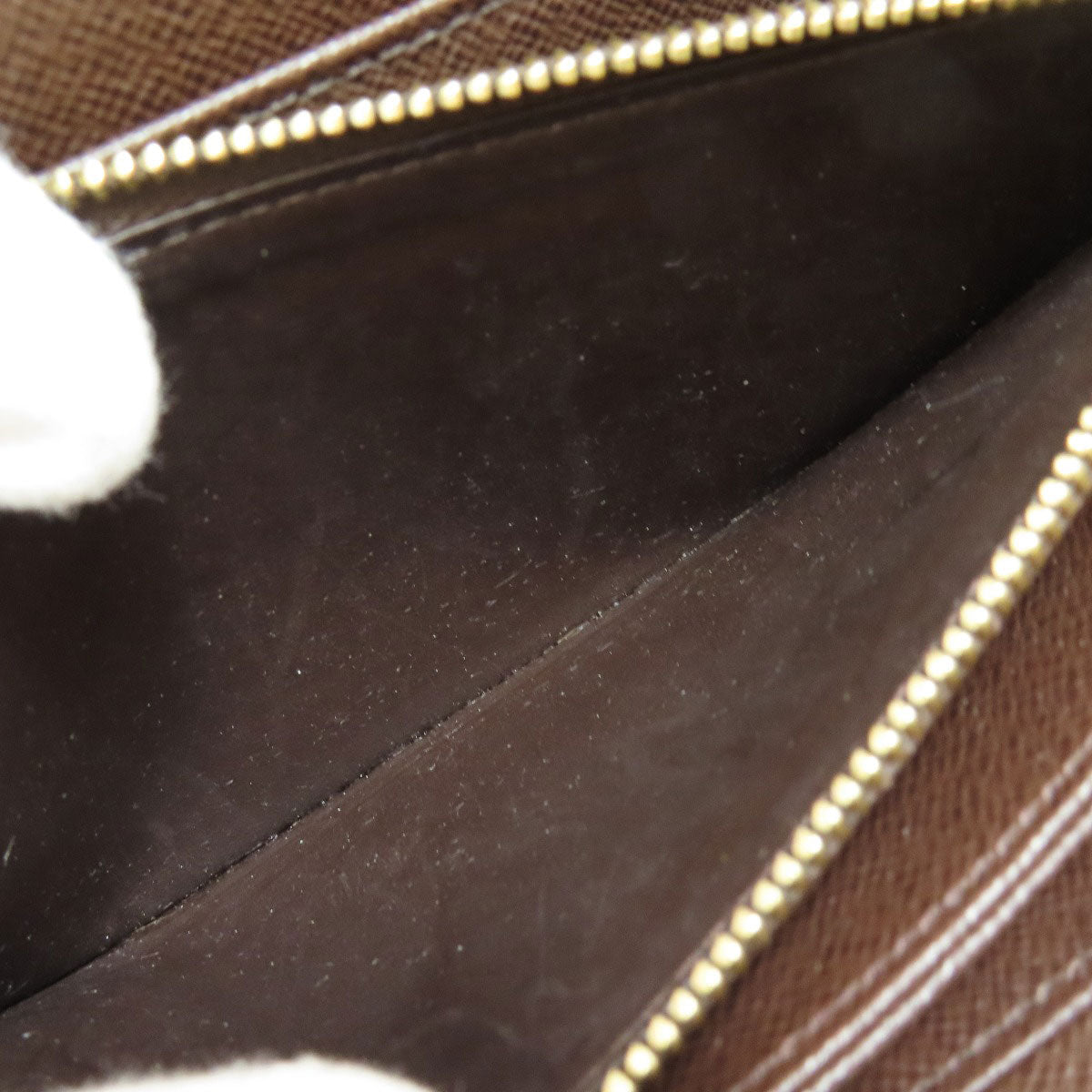 Louis Vuitton Long Wallet Purse N60015 Damier Canvas Brown Zippy Wallet Old Women