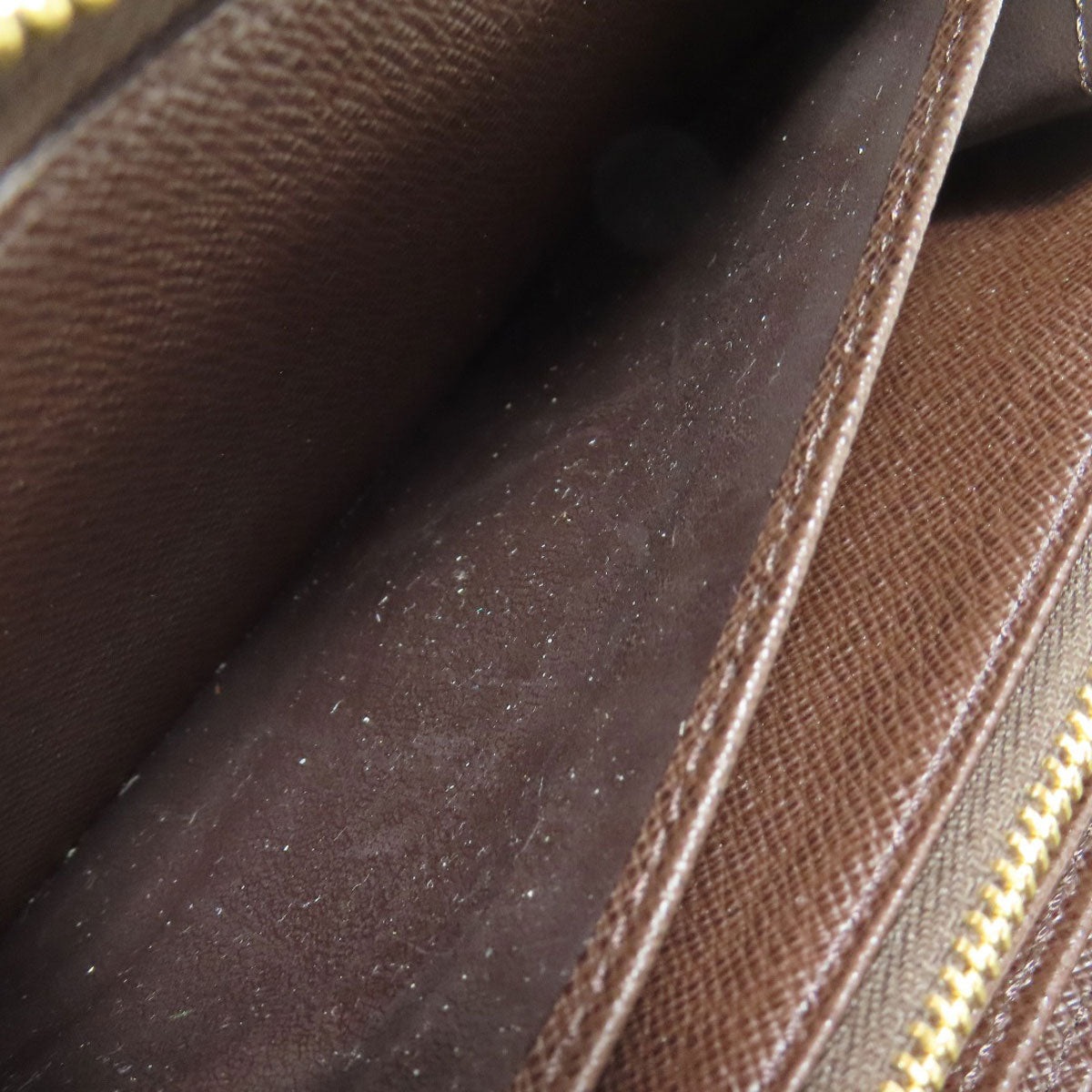 Louis Vuitton Long Wallet Purse N60015 Damier Canvas Brown Zippy Wallet Old Women