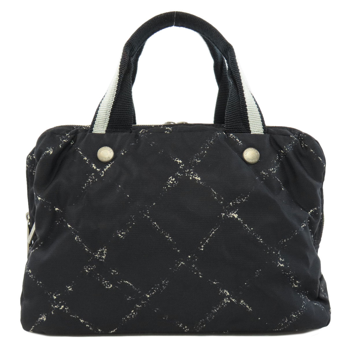 Chanel Handbag Nylon Black Travel Line Women