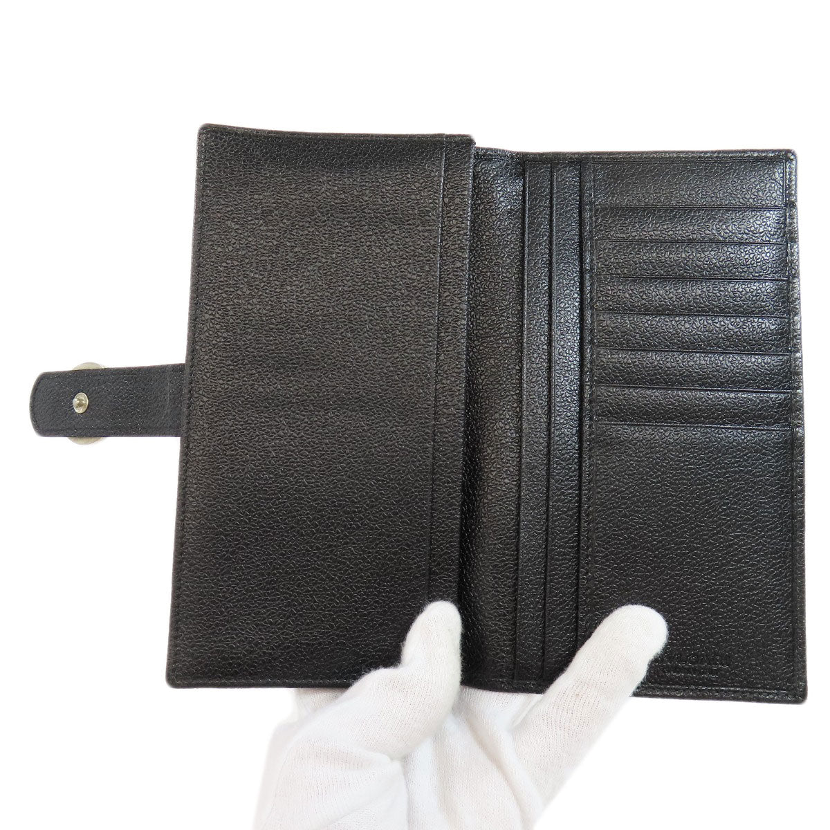 Bvlgari Long Wallet Purse Leather Black Bulgari Bulgari Women