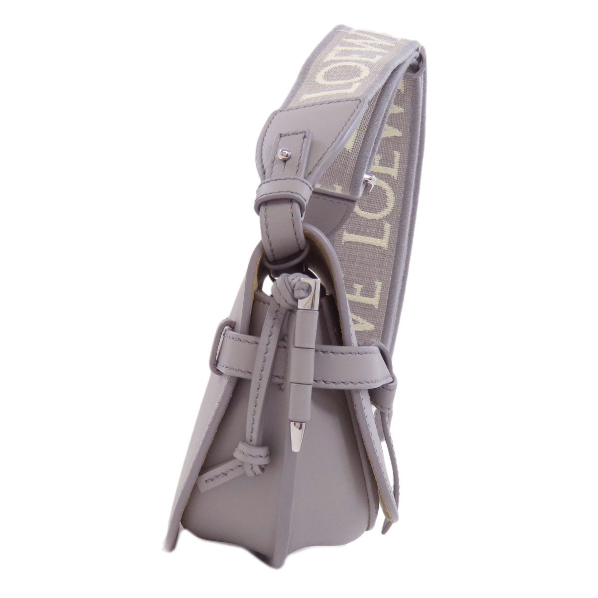 Loewe Shoulder Bag Calfskin Gray Gate Dual Women