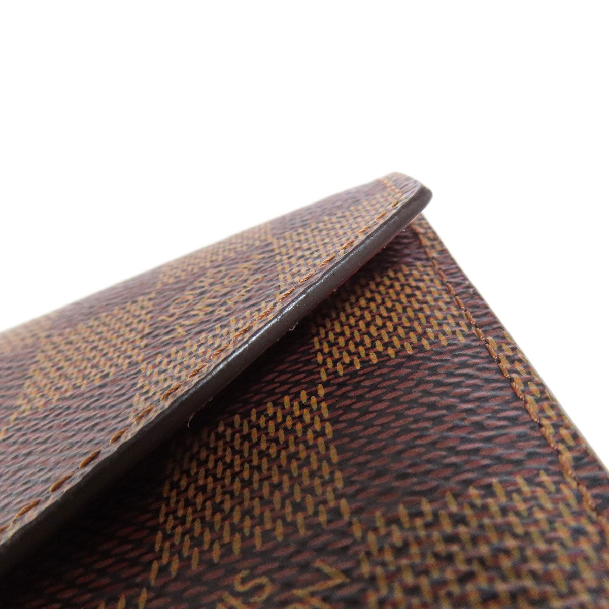 Louis Vuitton Bifold Wallet N41659 Damier Canvas Brown Portefeuille Victorine Women