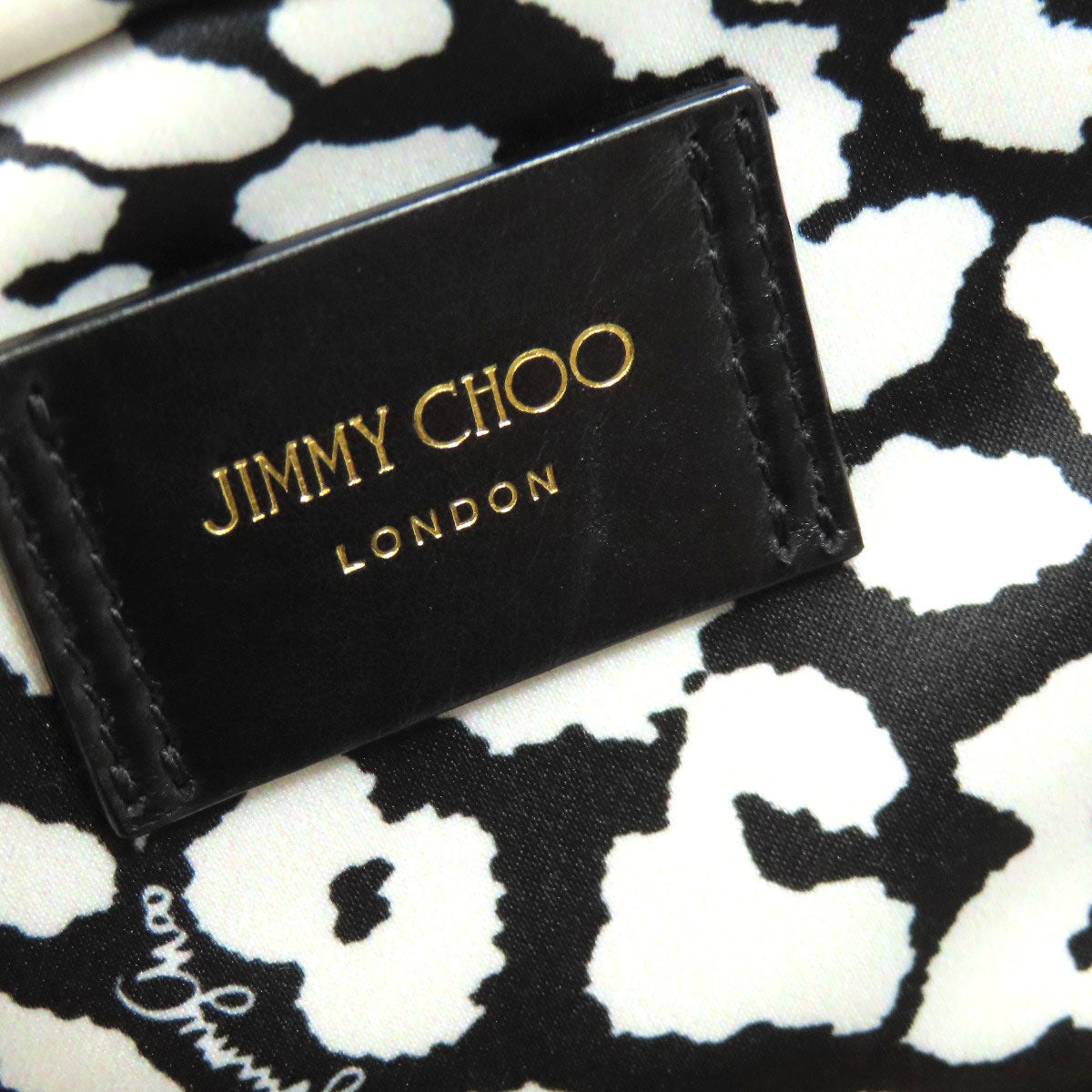 Jimmy Choo Backpack Nylon Black Dalmatian Pattern Women
