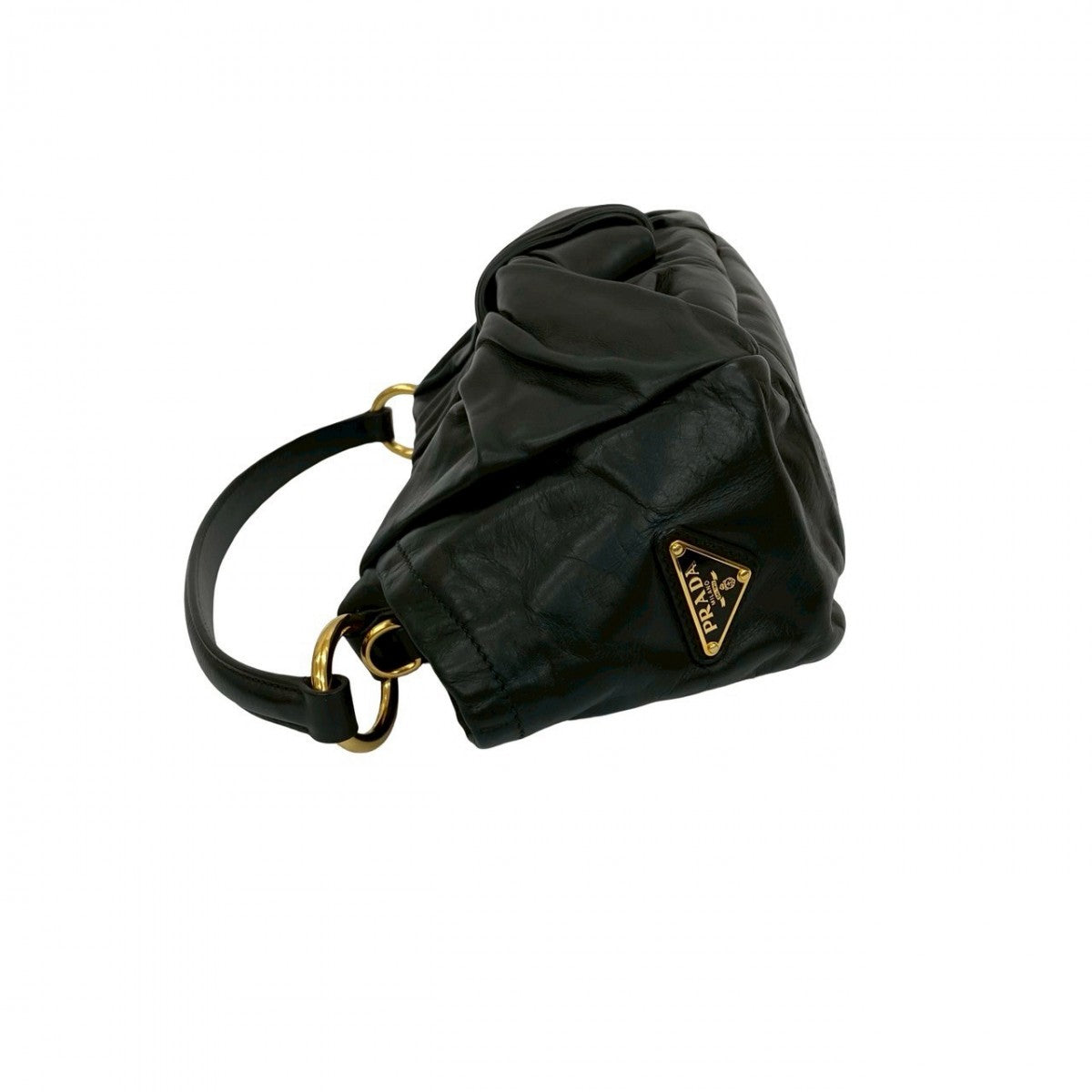 Prada Shoulder Bag Leather Black