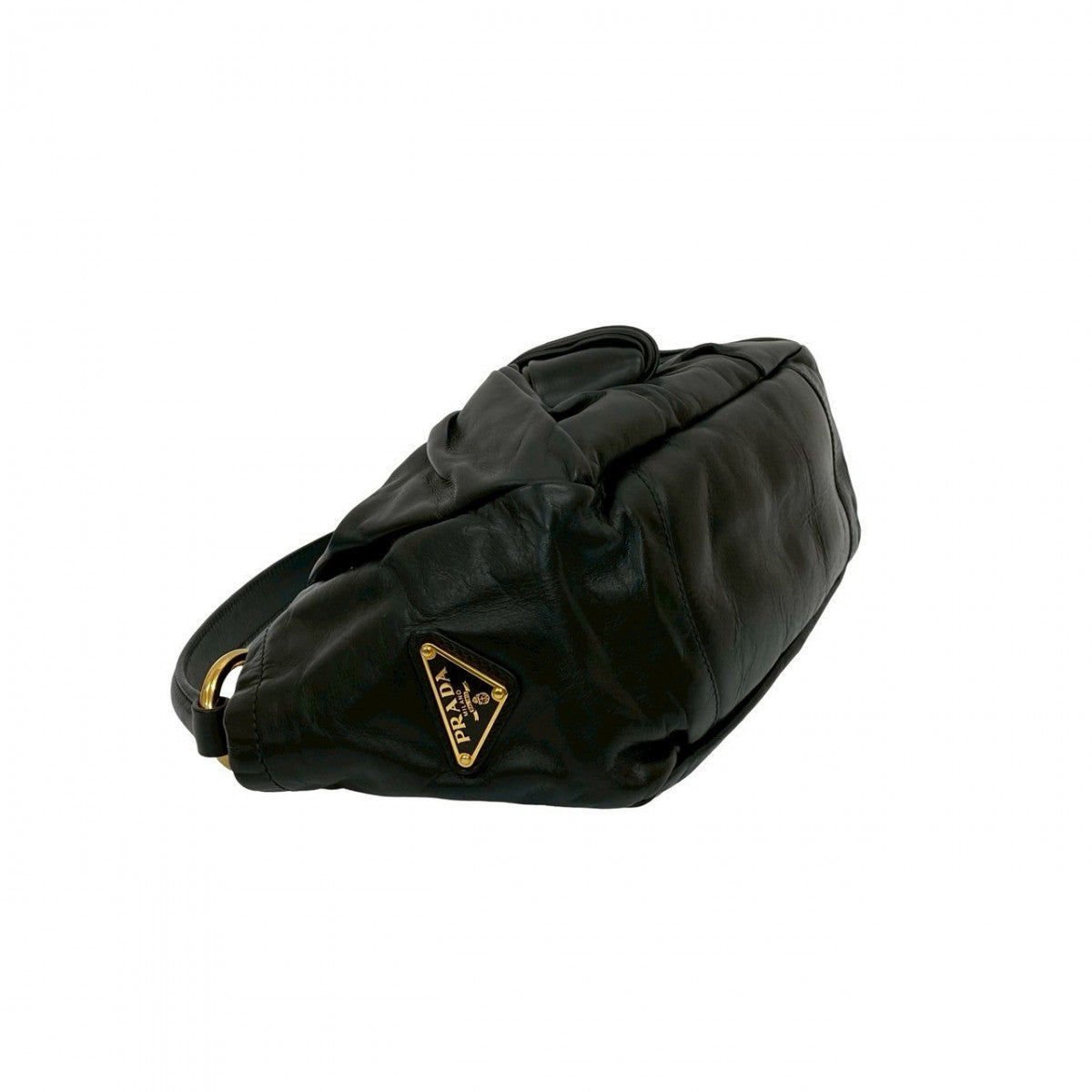 Prada Shoulder Bag Leather Black