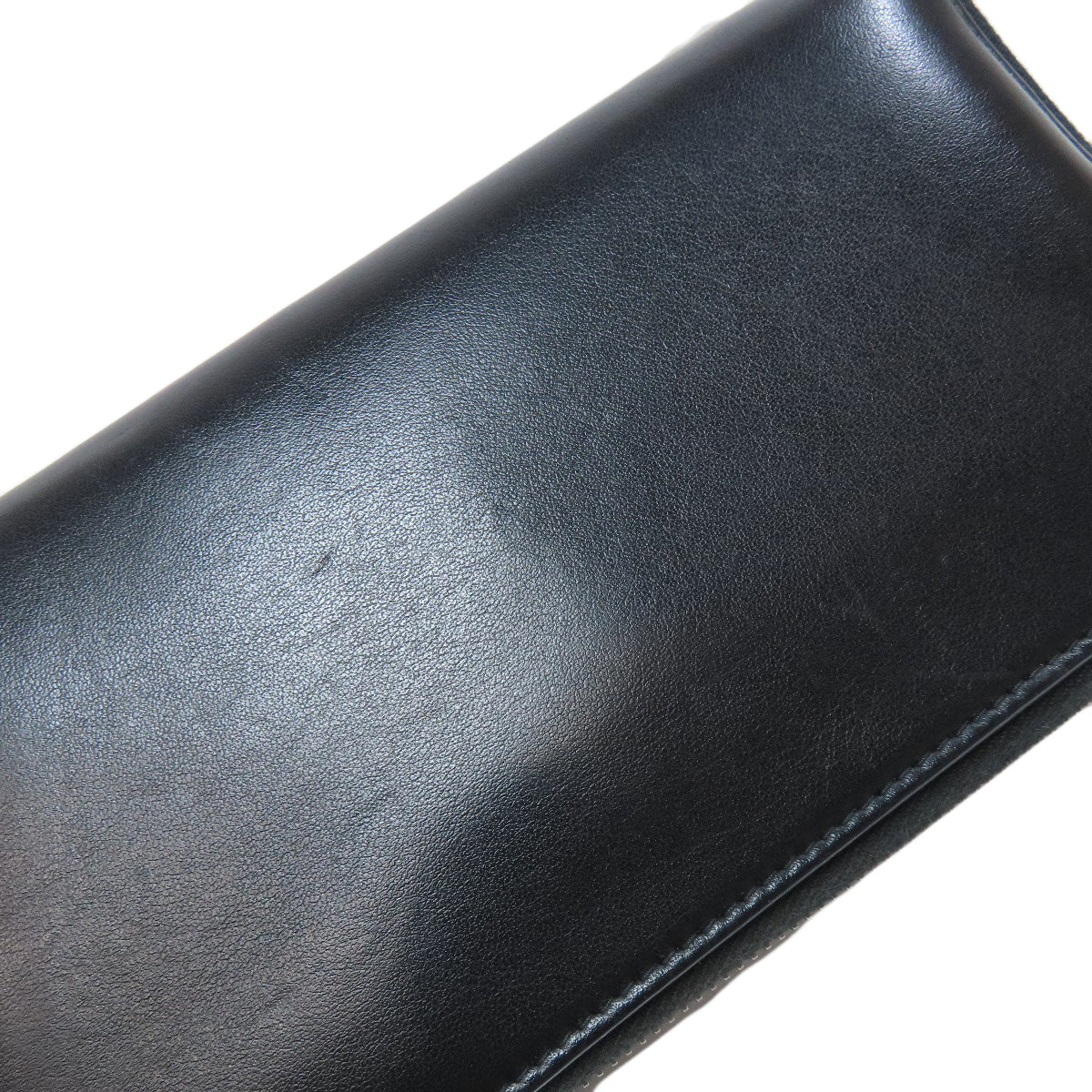 Prada Long Wallet Purse Leather Black Zip Around Women