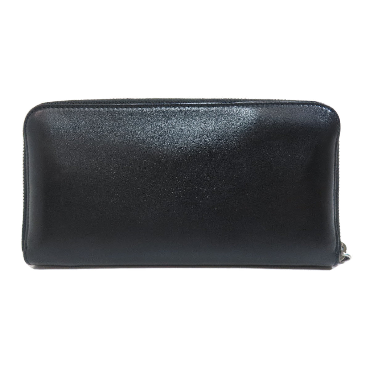 Prada Long Wallet Purse Leather Black Zip Around Women