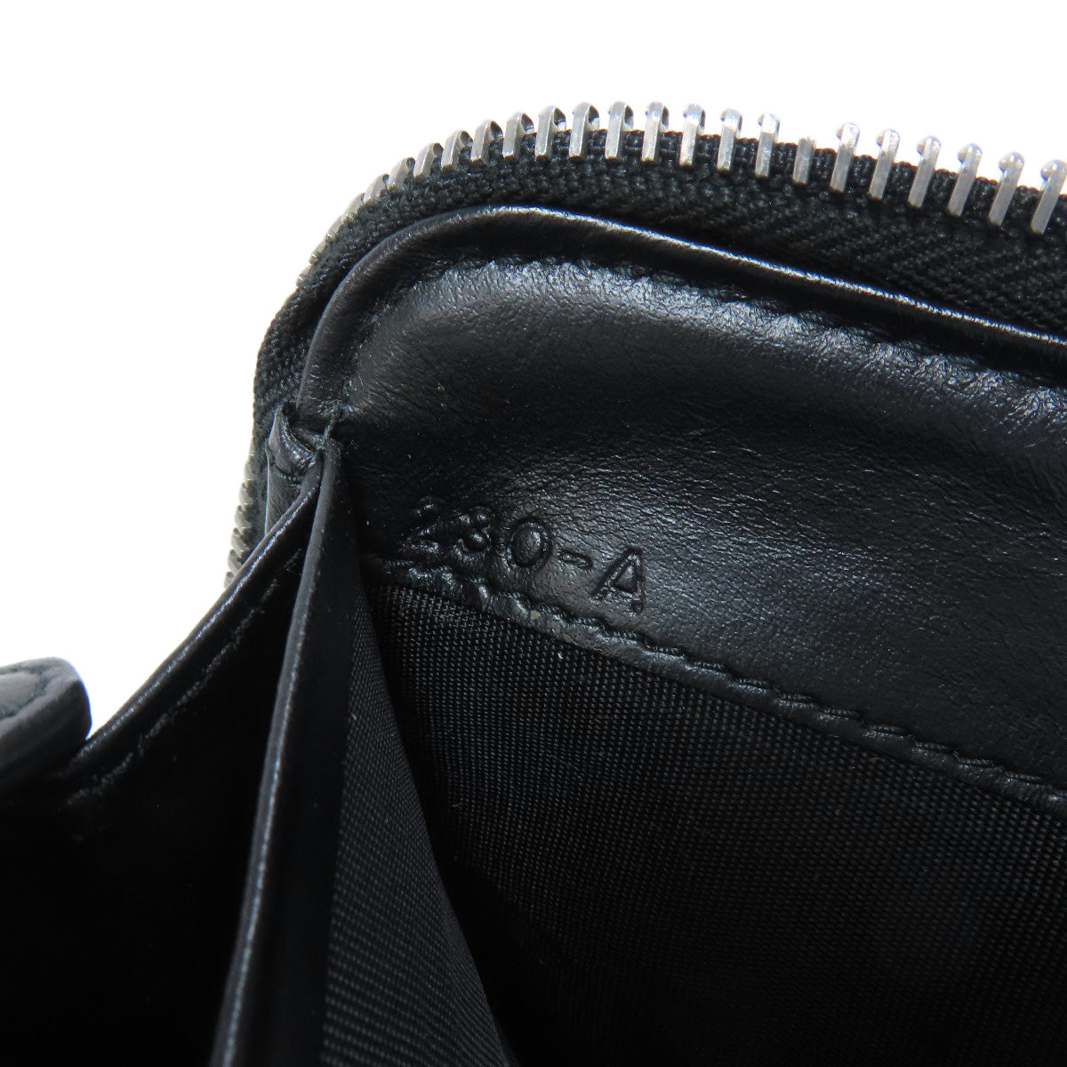 Prada Long Wallet Purse Leather Black Zip Around Women