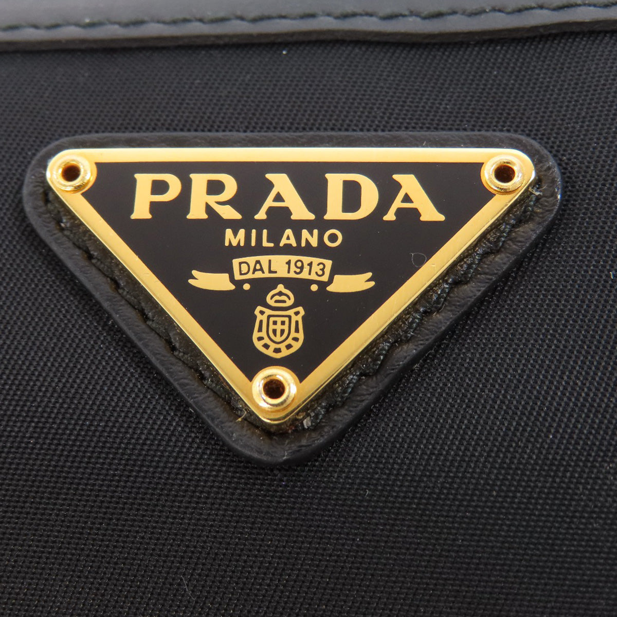 Prada Long Wallet Purse Nylon Black Logometal Women