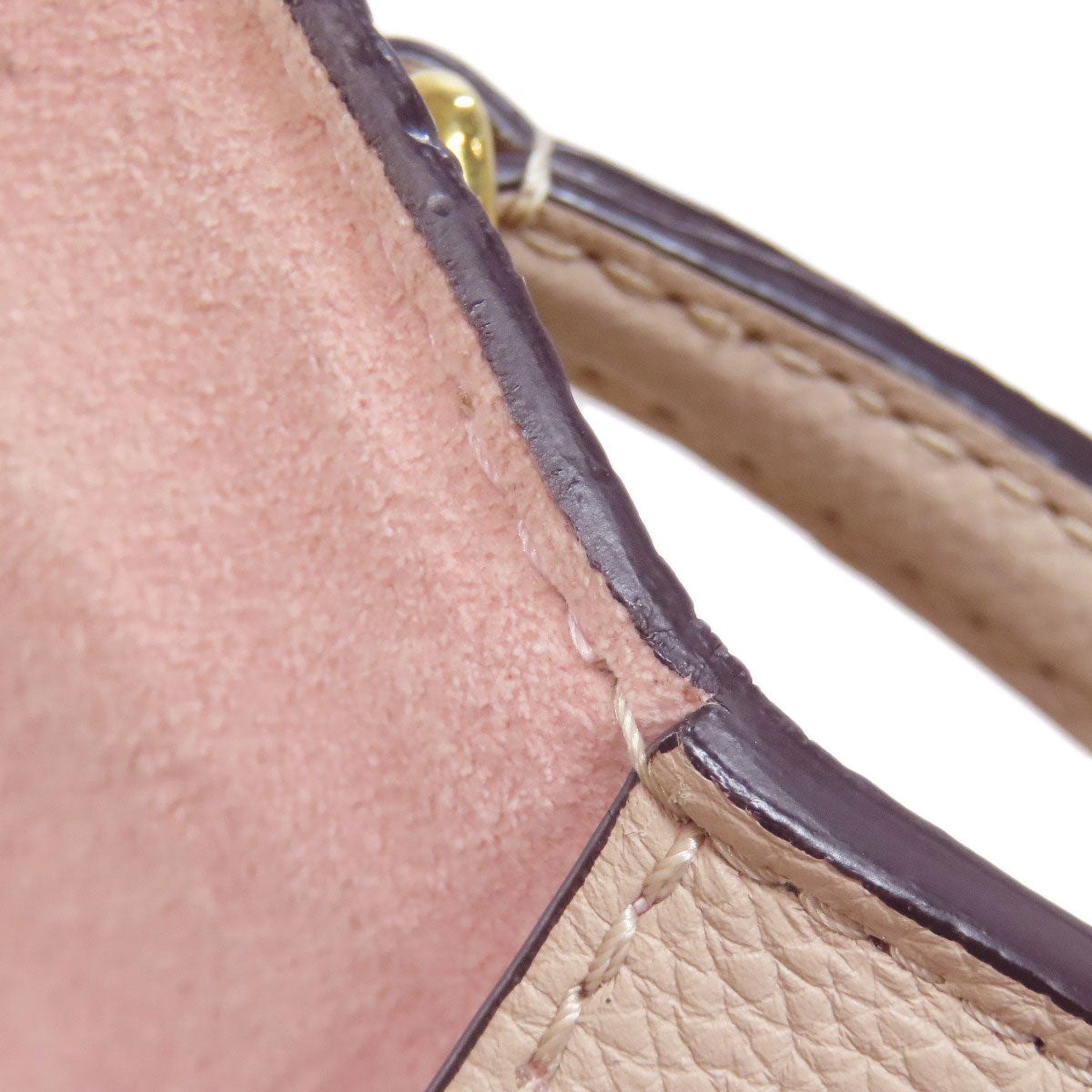 Louis Vuitton Shoulder Bag M56137 Grain Calfskin Leather Beige My Rock Me Chain Women