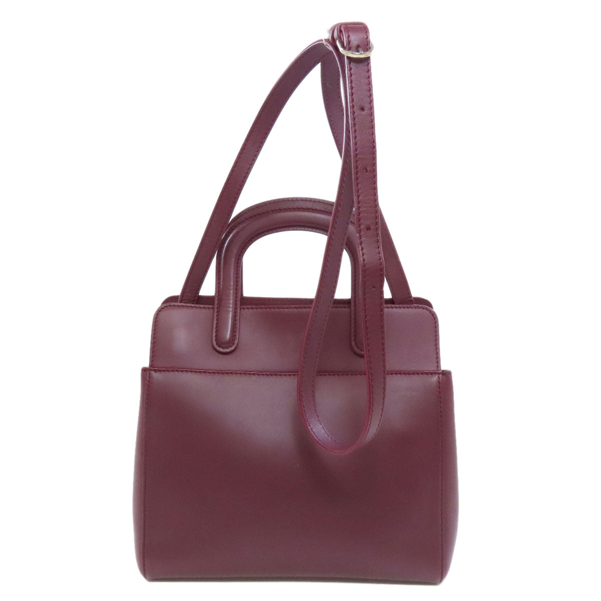 Cartier Handbag Leather Red 2Way Women