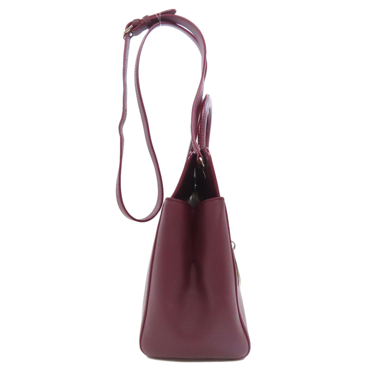 Cartier Handbag Leather Red 2Way Women