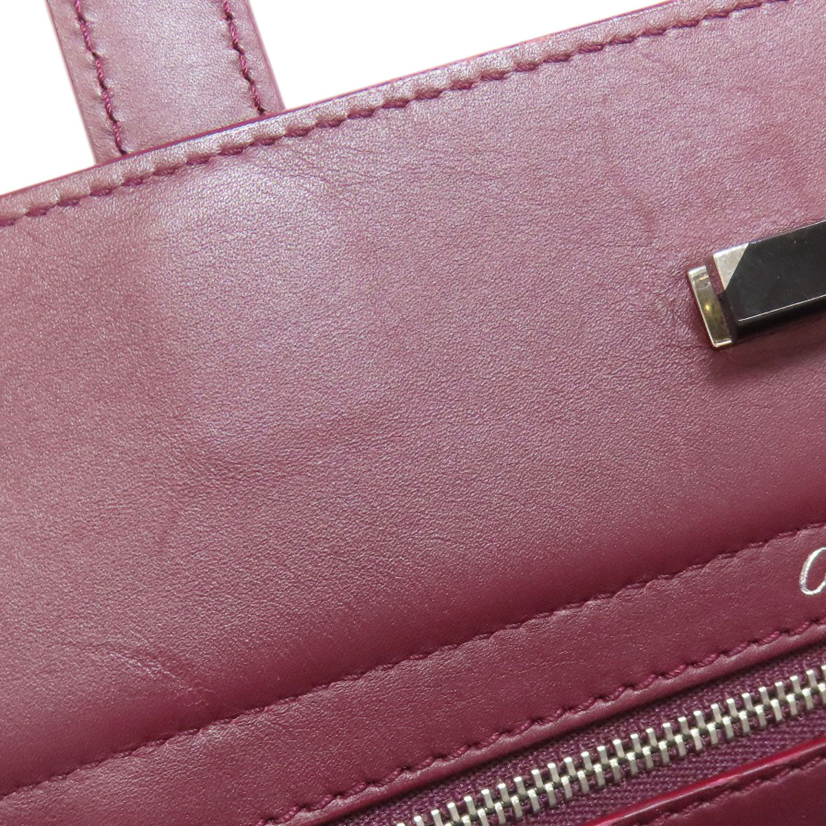 Cartier Handbag Leather Red 2Way Women