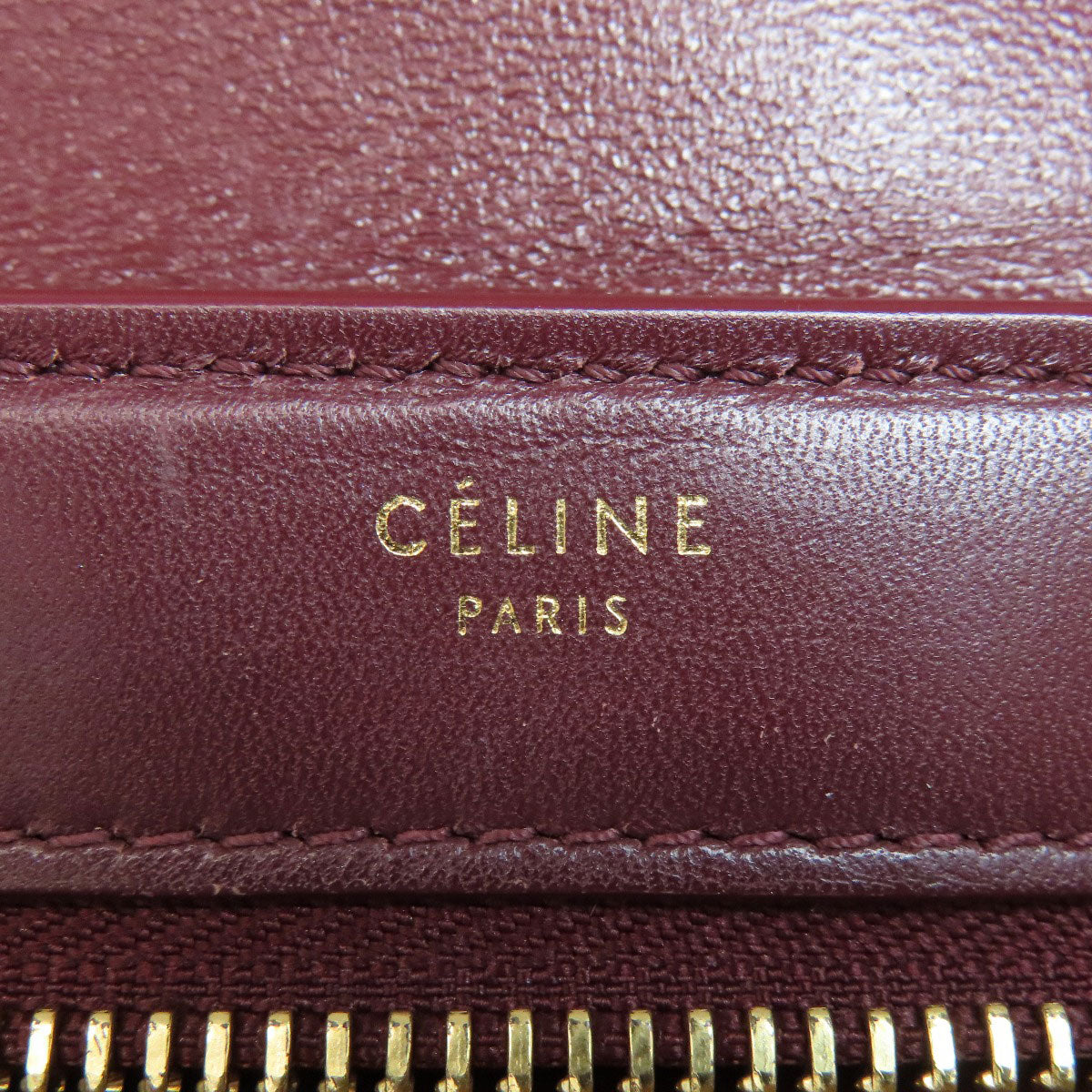 Celine Handbag Leather Red Trapeze 2Way Women