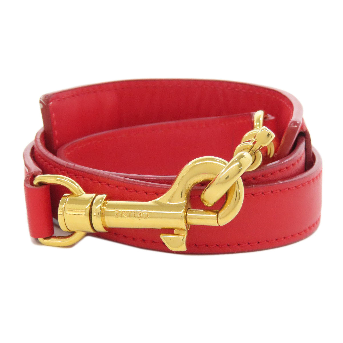 Celine Handbag Leather Red Trapeze 2Way Women