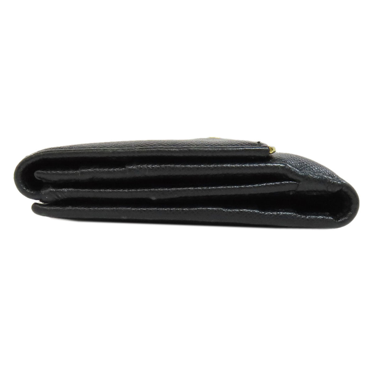 Prada Bifold Wallet Leather Black Safiano Logo Women