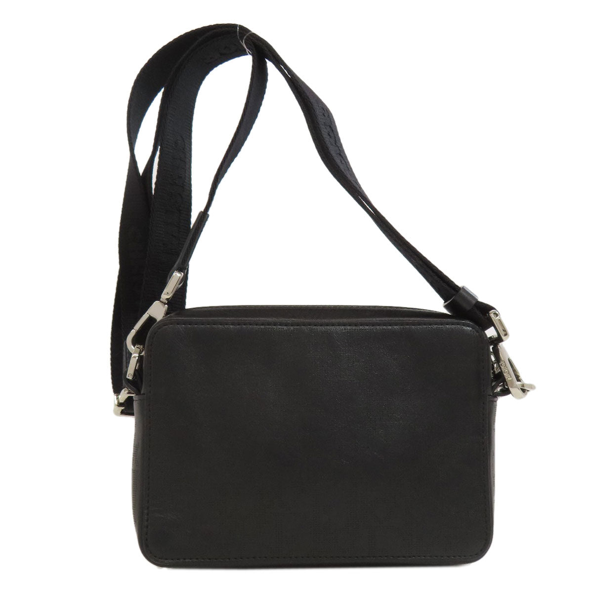 Christian Dior Shoulder Bag Leather Black Trotter Pattern Women