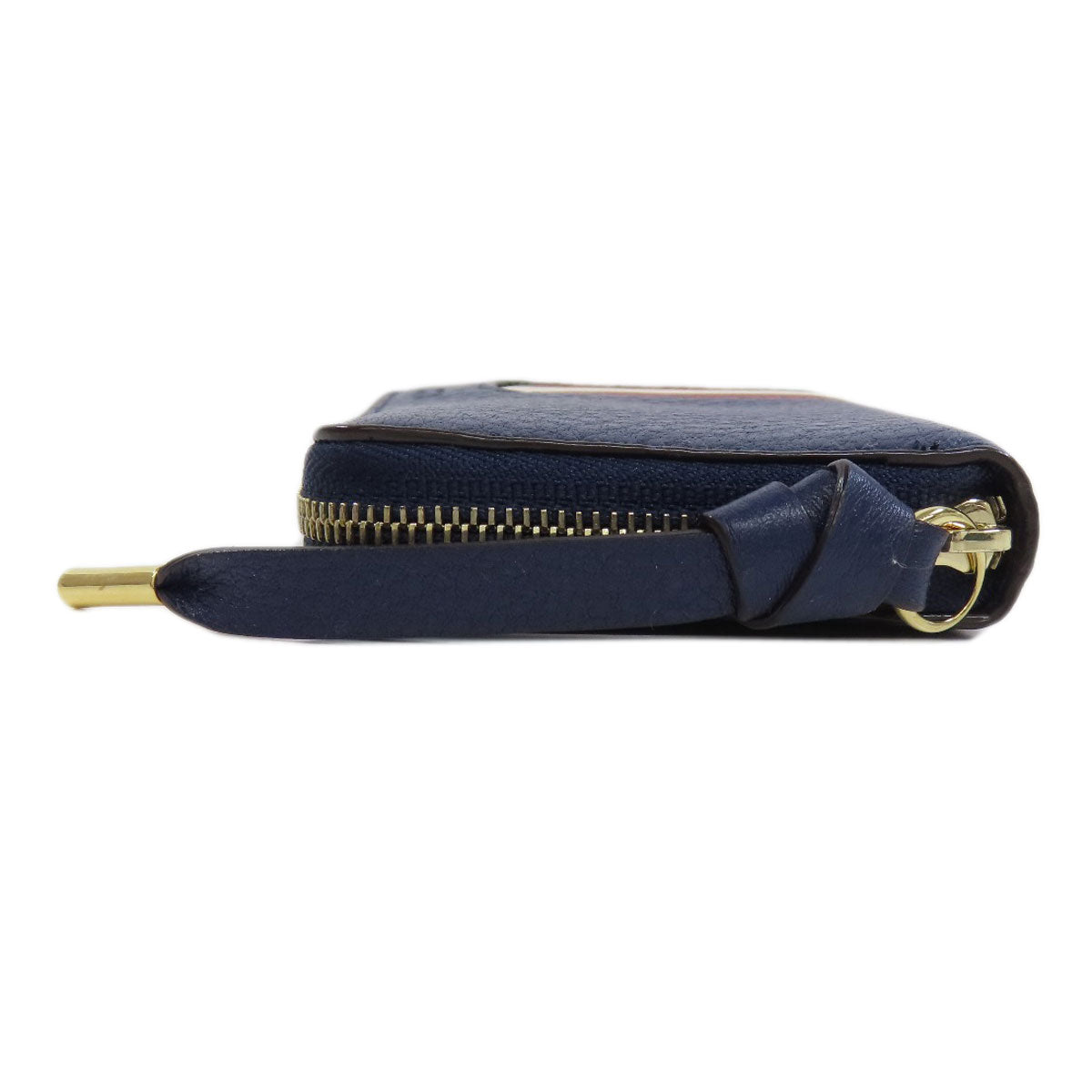 Bally Coin Case Leather Navy Barry Stripe Mens