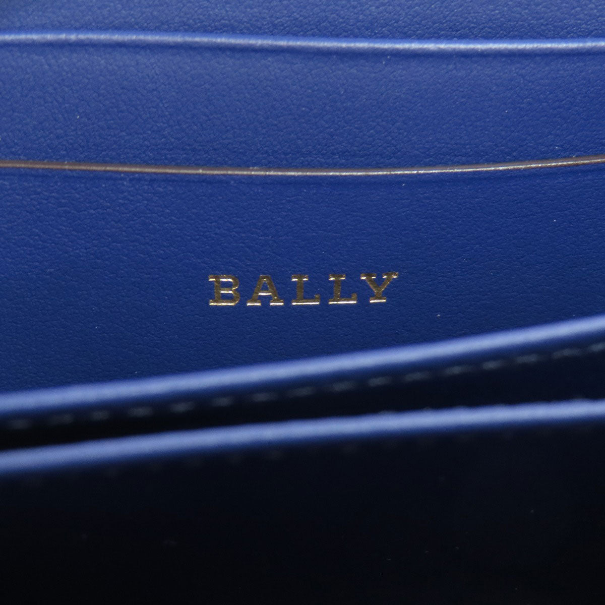 Bally Coin Case Leather Navy Barry Stripe Mens
