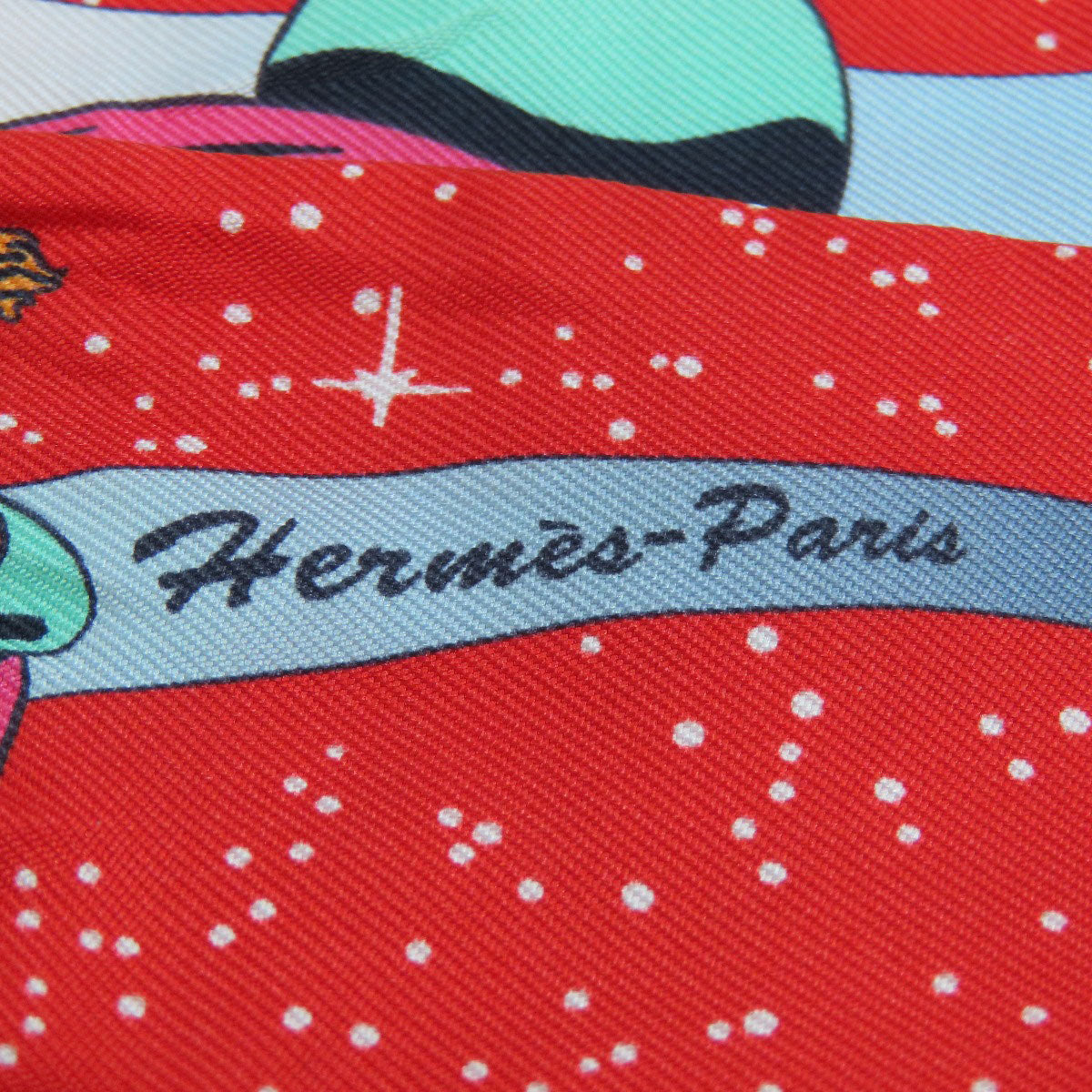 Hermes Scarf Silk Red Twilly Women