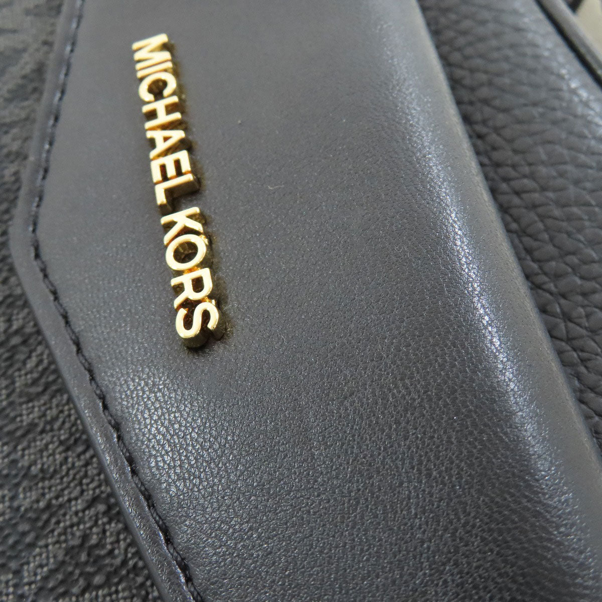 Michael Kors Shoulder Bag Leather Black Logo Women
