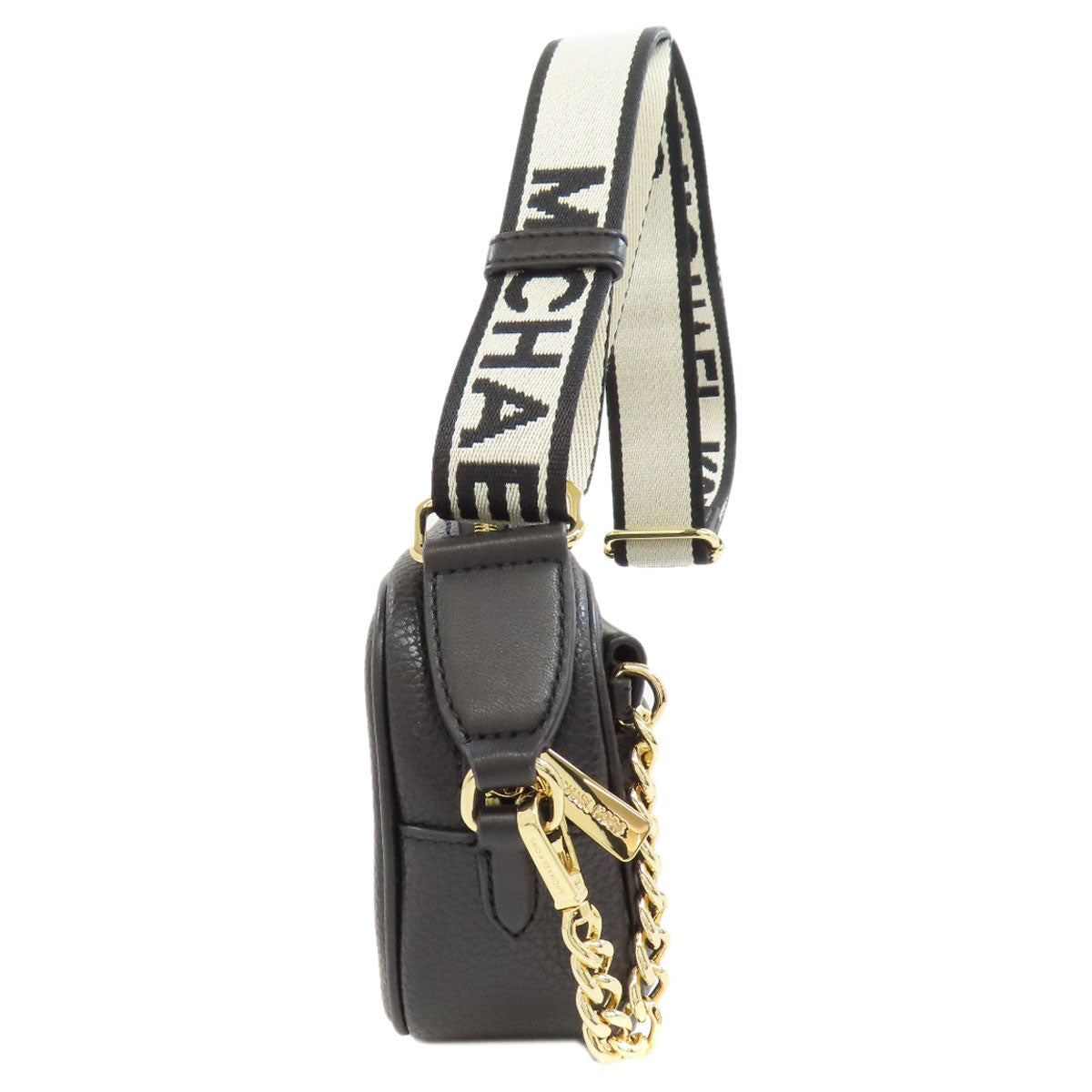 Michael Kors Shoulder Bag Leather Black Logo Women