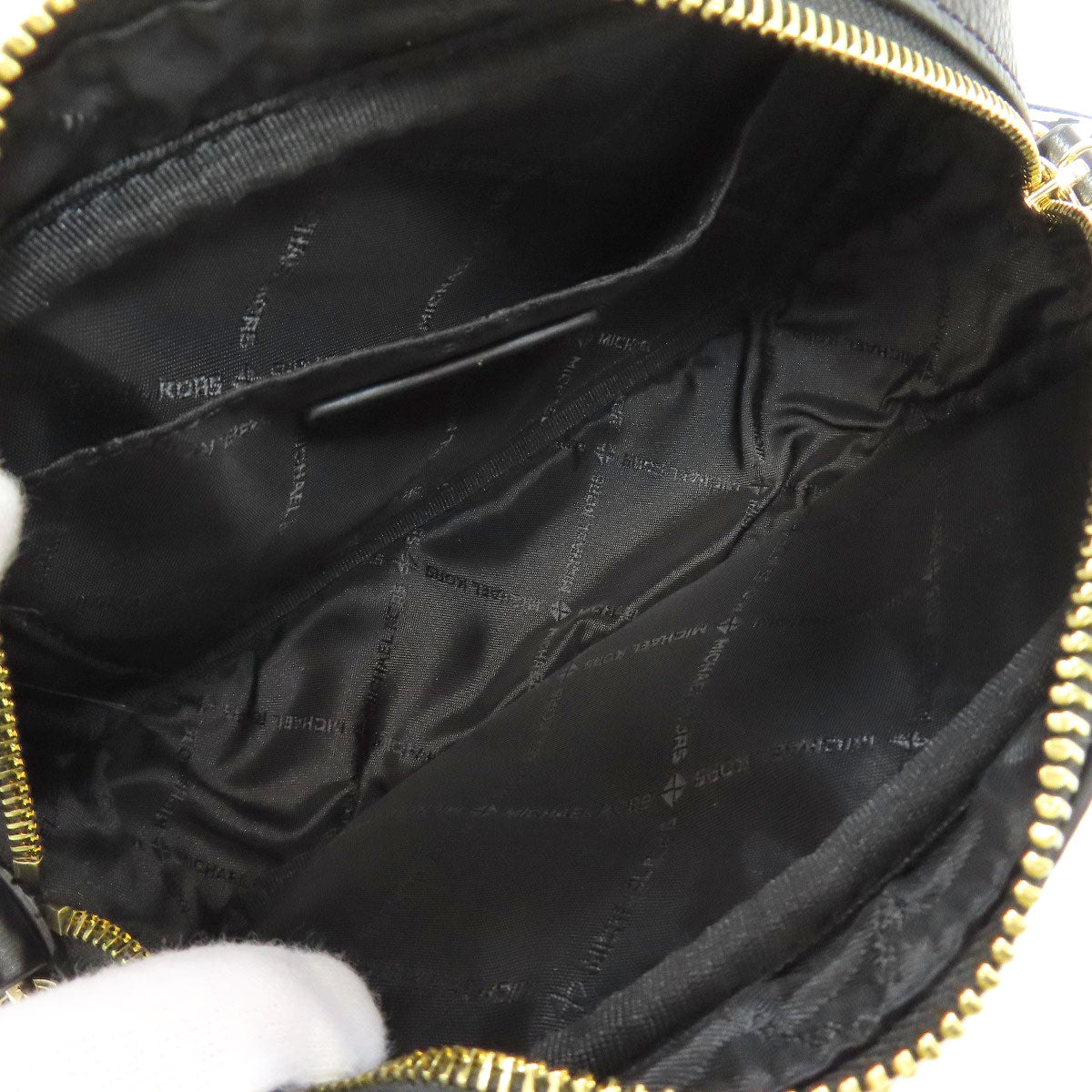Michael Kors Shoulder Bag Leather Black Logo Women