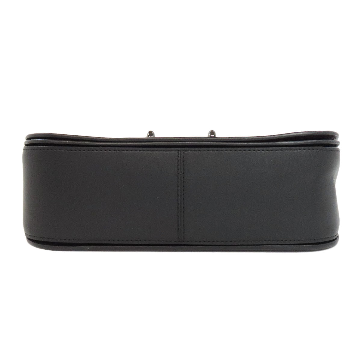 Coach Shoulder Bag 12110 Leather Black Chainshoulder Swagger 25