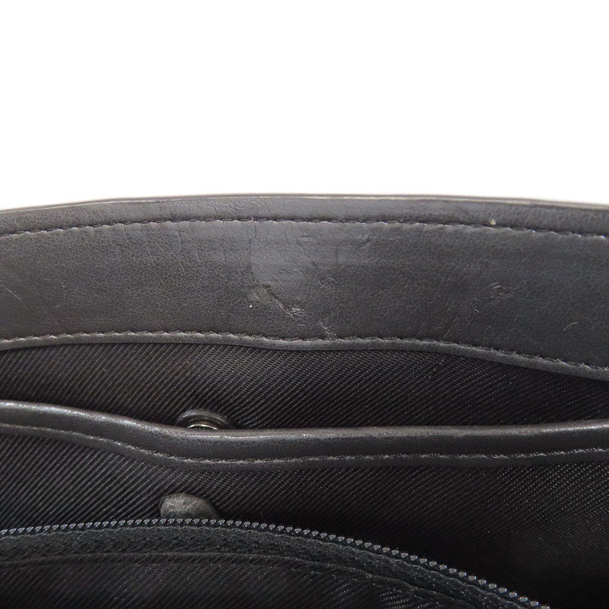 Coach Shoulder Bag 12110 Leather Black Chainshoulder Swagger 25