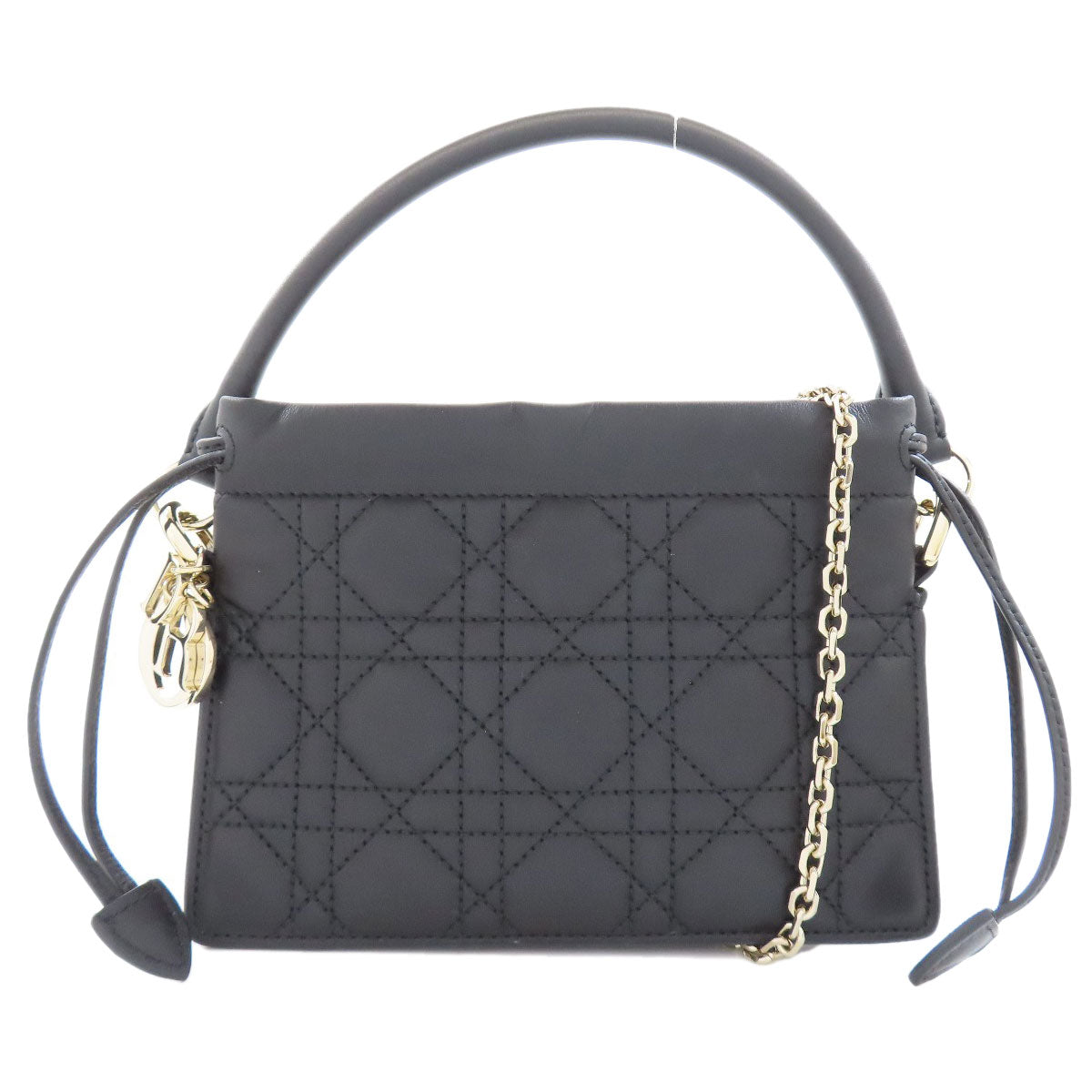Christian Dior Handbag Calfskin Black Lady Dior Millie 2Way Women