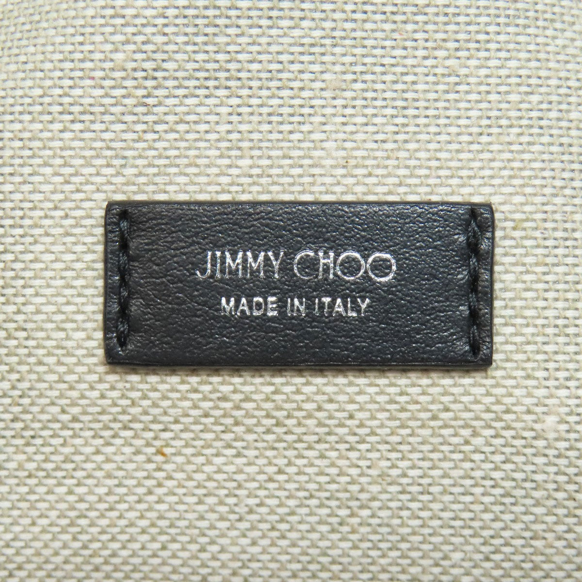 Jimmy Choo Backpack Canvas Green Knapsack Check Pattern Logo Studs Women