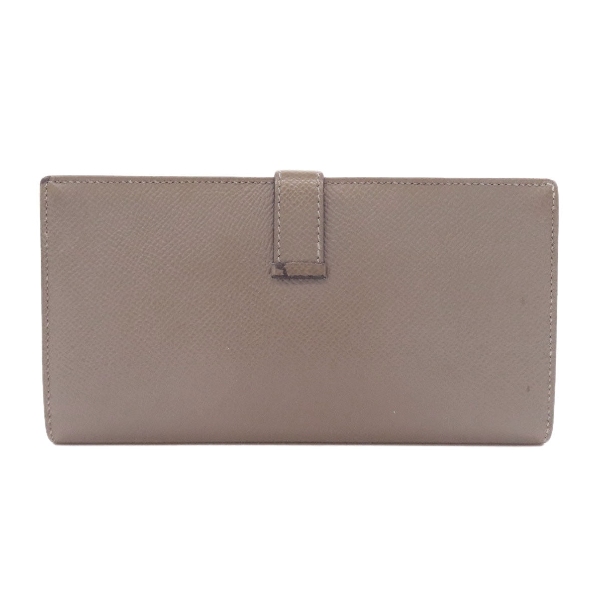 Hermes Long Wallet Purse Epsom Gray Bearn Soufflet Ethan Gold Metal Women