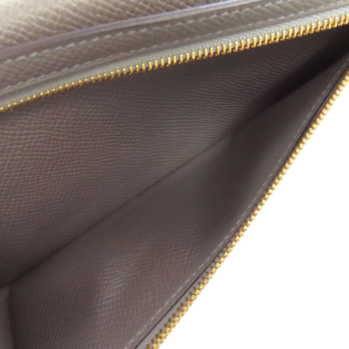 Hermes Long Wallet Purse Epsom Gray Bearn Soufflet Ethan Gold Metal Women