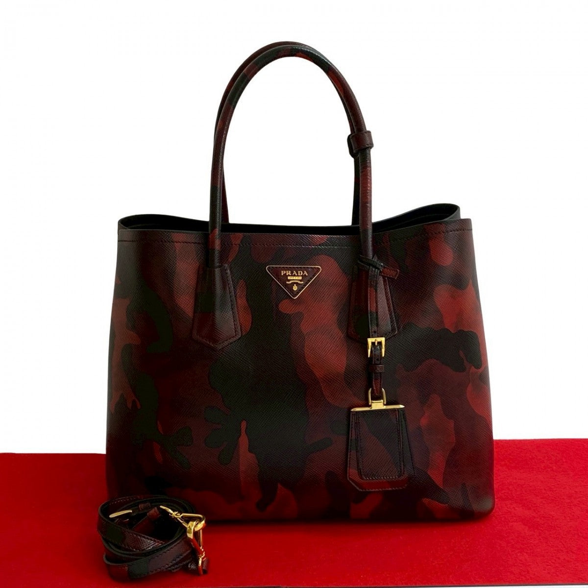 Prada Shoulder Bag Leather Black