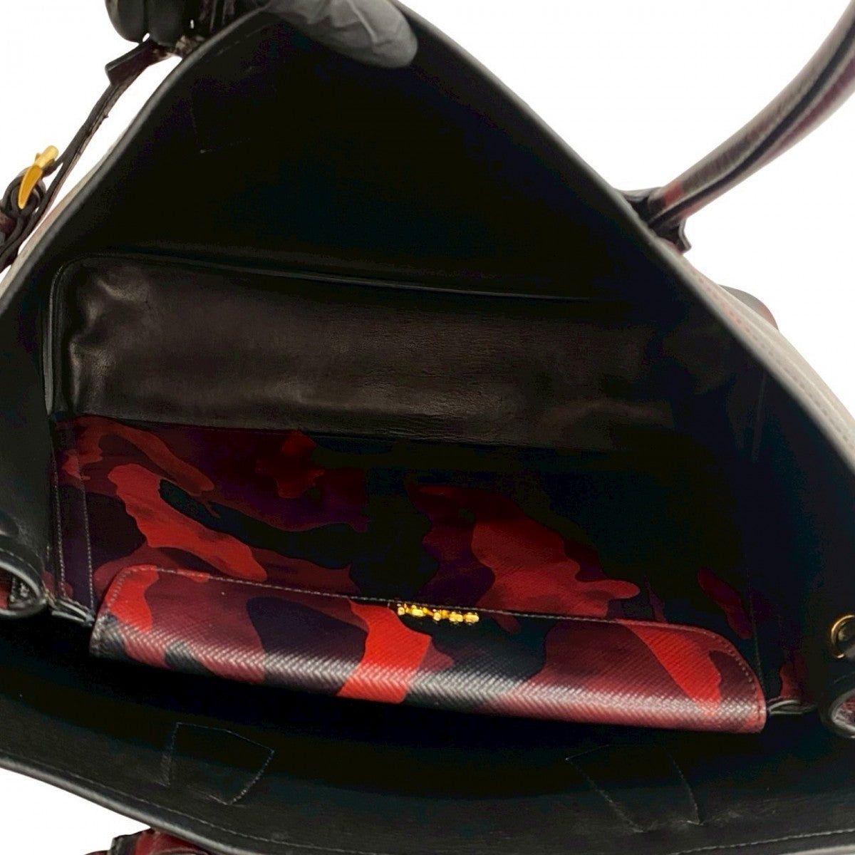 Prada Shoulder Bag Leather Black