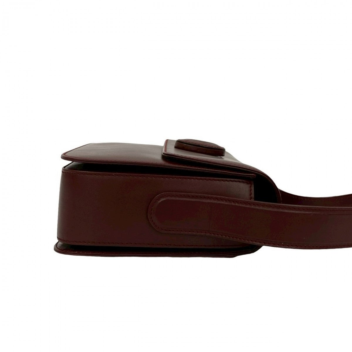 Cartier Shoulder Bag Leather Wine-Red Must Line