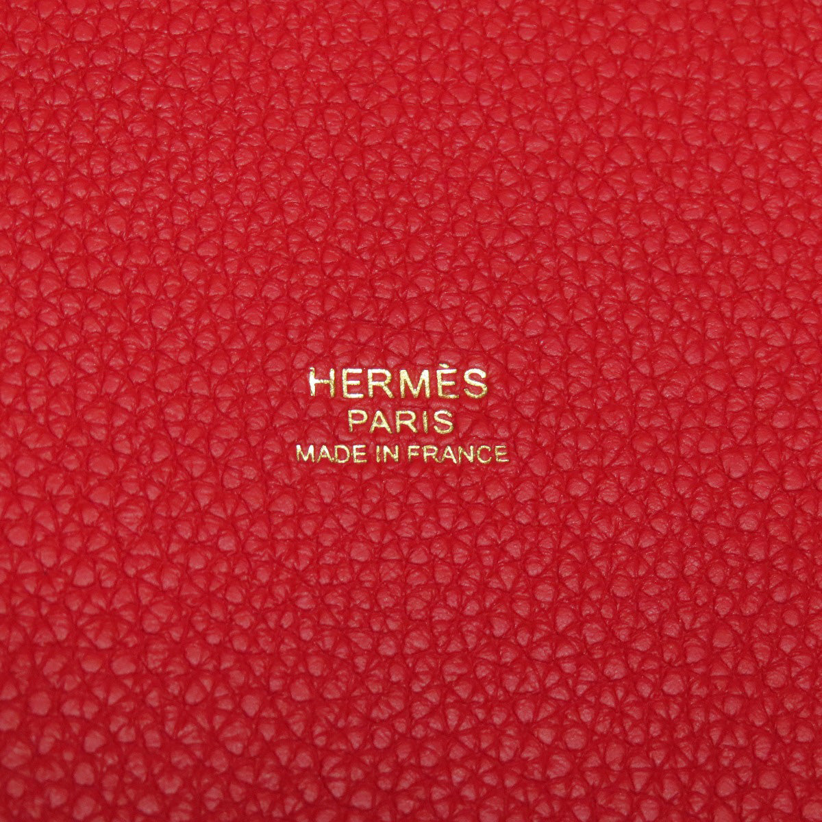 Hermes Handbag Taurillon Clemence Red Picotin Lock Pm Vermilion Gold Metal Women