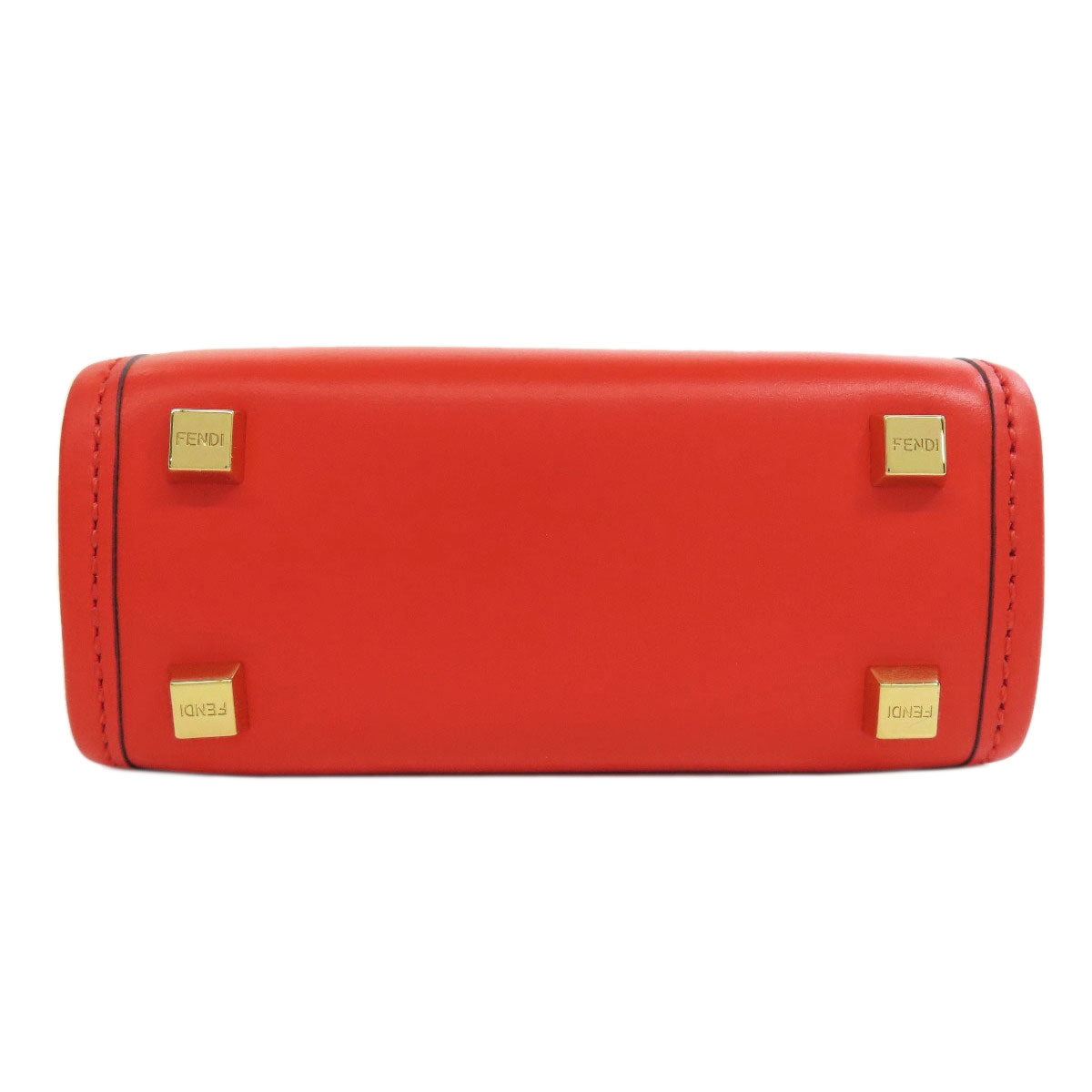 Fendi Handbag Leather Red Sunshine Shopper Mini 2Way Women