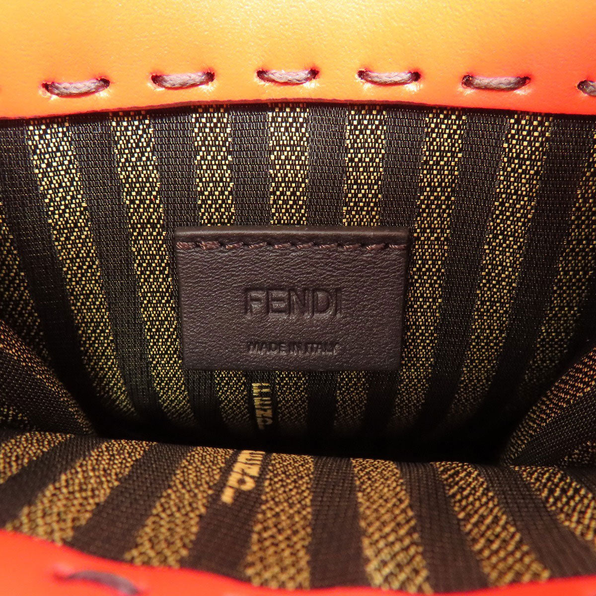 Fendi Handbag Leather Red Sunshine Shopper Mini 2Way Women