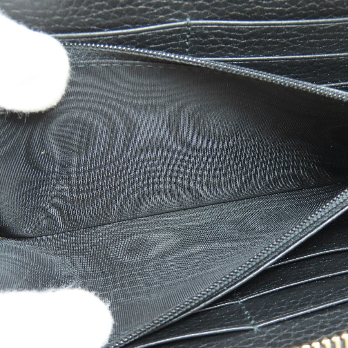 Gucci Long Wallet Purse 449347 Leather Black Interlocking G Women