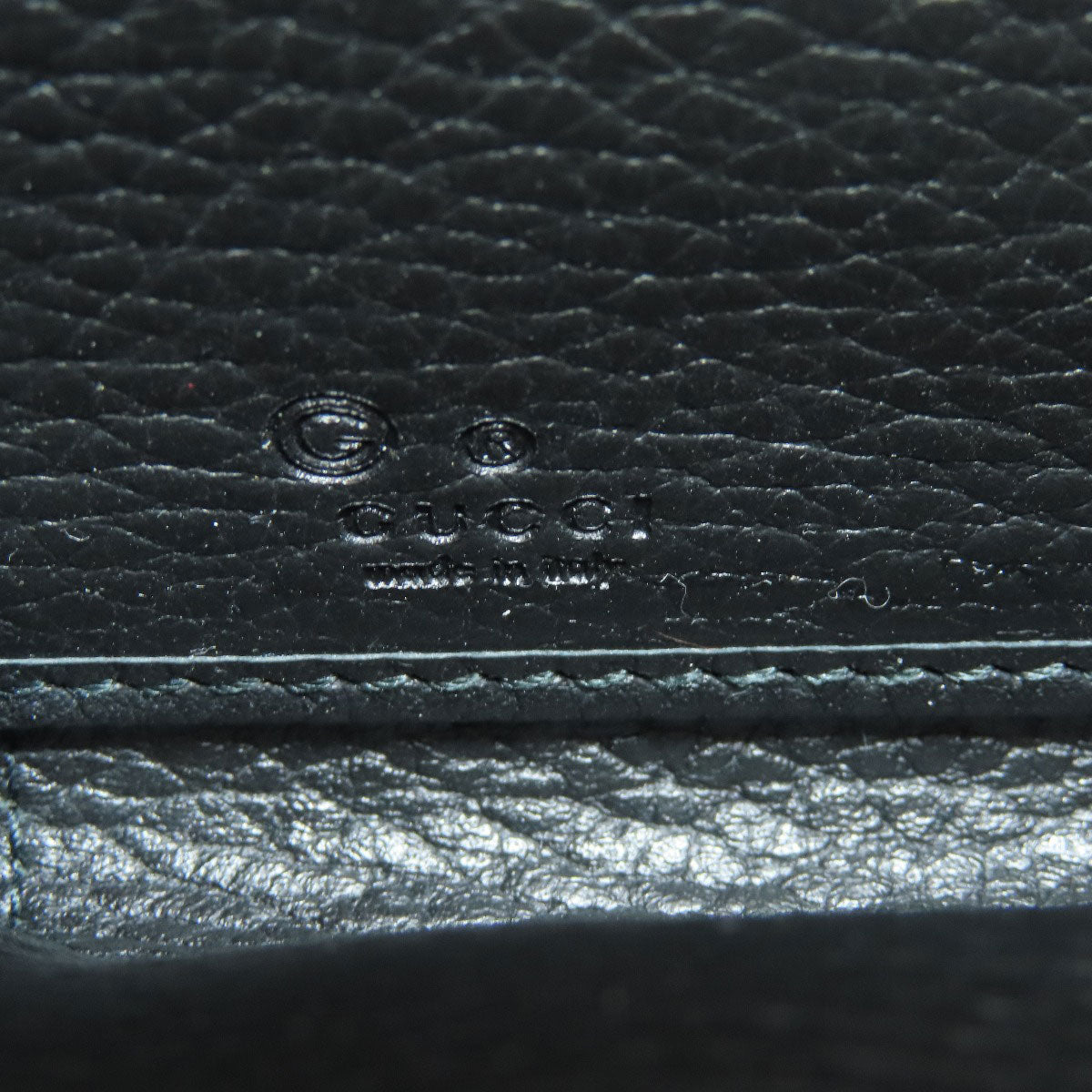Gucci Long Wallet Purse 449347 Leather Black Interlocking G Women