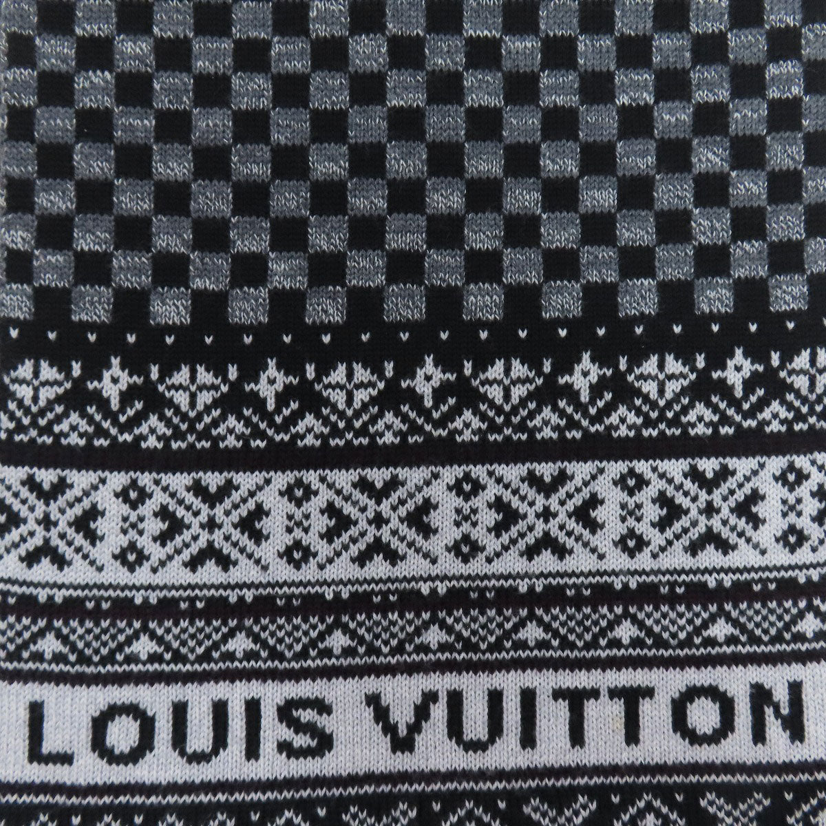 Louis Vuitton Scarf M72929 Wool Black Echarpe Flocon Women