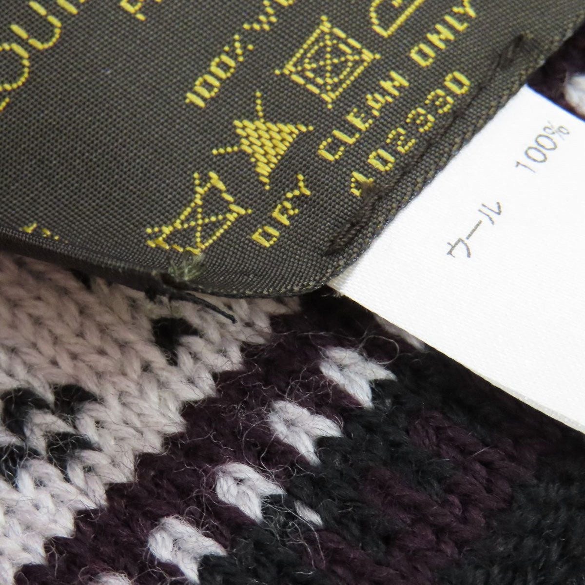 Louis Vuitton Scarf M72929 Wool Black Echarpe Flocon Women