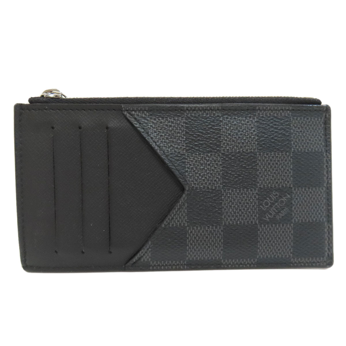 Louis Vuitton Coin Case N64038 Damier Canvas Black Coin Card Holder Mens