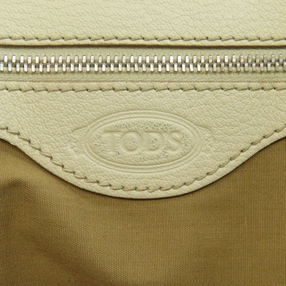 Tods Tote Bag Leather White Logo