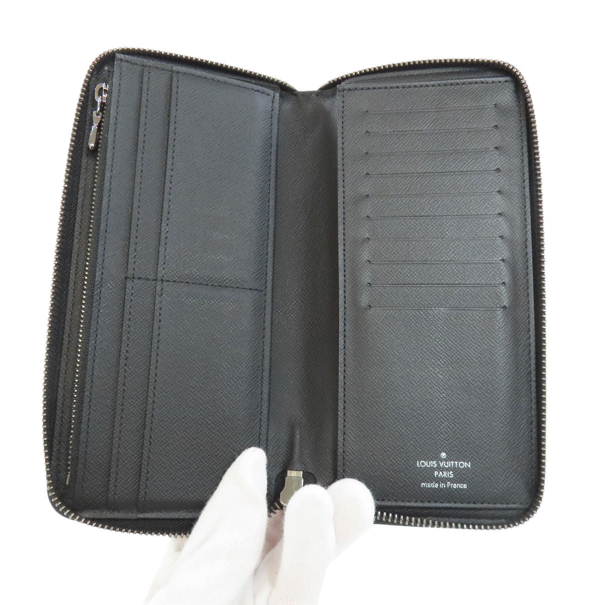 Louis Vuitton Long Wallet Purse M62295 Monogram Eclipse Black Zippy Wallet Vertical Mens